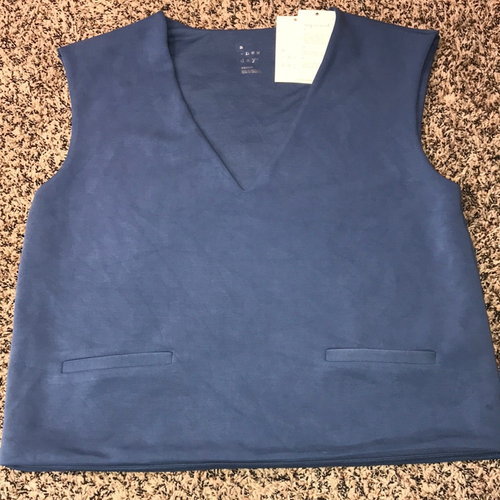 a new day Blue V-Neck Sleeveless Top